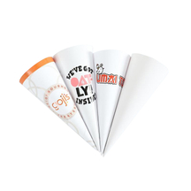 Custom Logo Aluminum Foil Coated Ice Cream Cone Paper Sleeves Conic Cone Wrapping Holder For Ice Cream Dessert Snack