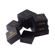Custom Logo Cardboard Watch Box Packaging Necklace Earring Paper Box Black Small Jewelry Paper Gift Box