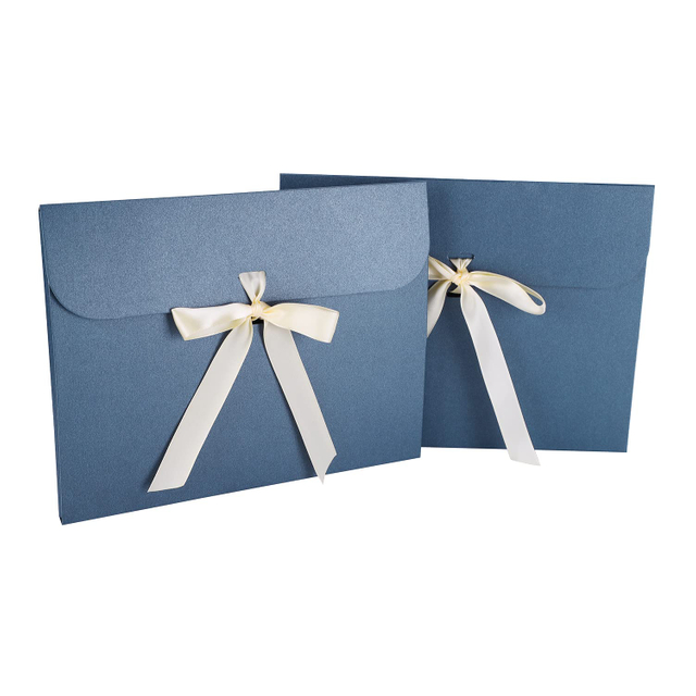 Custom Birthday Gift Card Paper Bags Cardboard Present Envelopes Scarf Wrapping Bags with Ribbon Bowknot