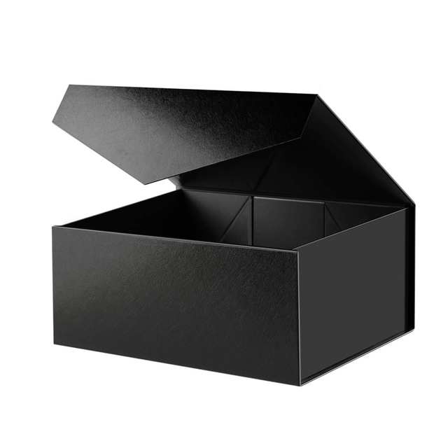 Custom Corrugated Black Stylish Magnetic Gift Box Garment Apparel Clothing Packaging Box