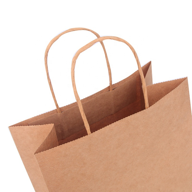 Wholesale Cheap Recyclable Custom Brown Kraft Paper Bags With Twisted Handle