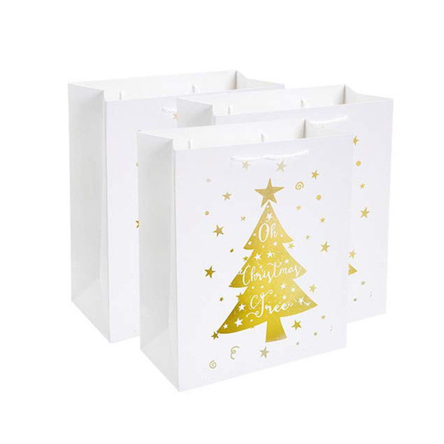 Custom Logo Paper Bag Cartoon Christmas Tote Bag Christmas Candy Paper Gift Bags with Handles