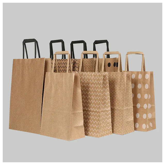 Kraft Paper Bag Custom Handbag Custom Takeout Doggy Bag Gift Packaging Clothing Store Bag with Logo