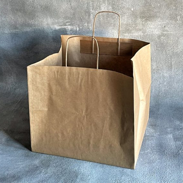 Customizable Printed Charcoal Wrapping Bags Green Kraft Paper Bag