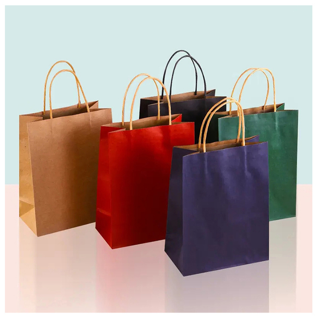 Reusable Portable Paper Bags, Shopping Bags, Suitable for Holiday Gift Packaging, Customizable