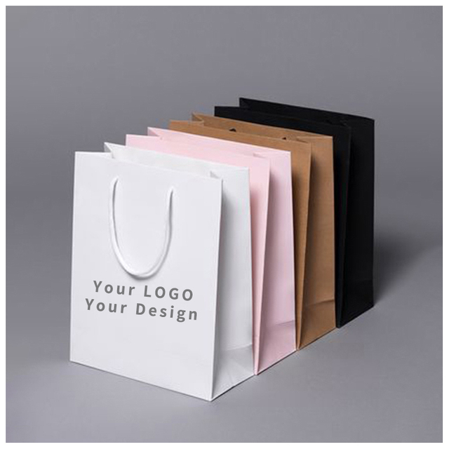 Custom Kraft Gift For Sale Shopping Bags Brown White Paper Bag