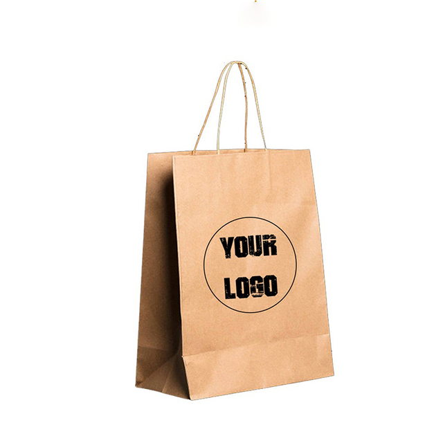 Custom Washed Brown For Lunch Lawn And Leaf Bags Black Kraft Paper Bag