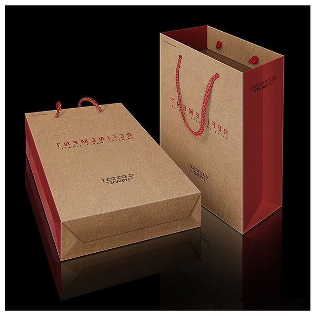 Manufacturer High Quality Brown Die Cut Paper Bag For Gift