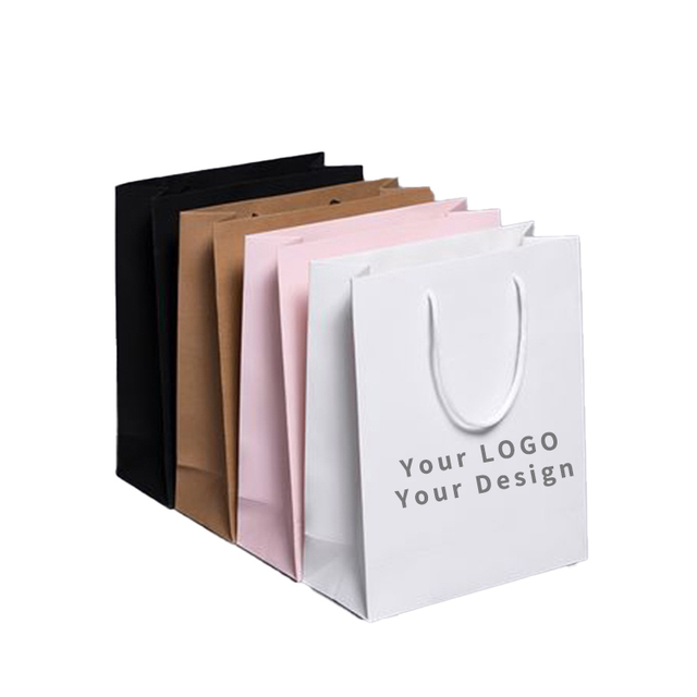 Die Cut Handle Goodie Small Gift Retail Customized Yellow Bags Paper Bag
